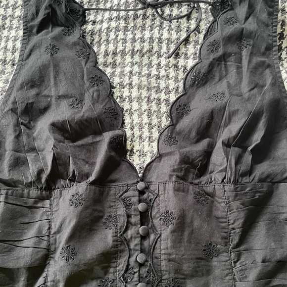 NWT Free People Nolan Embroidered Crop Tank In Black - Picture 3 of 10